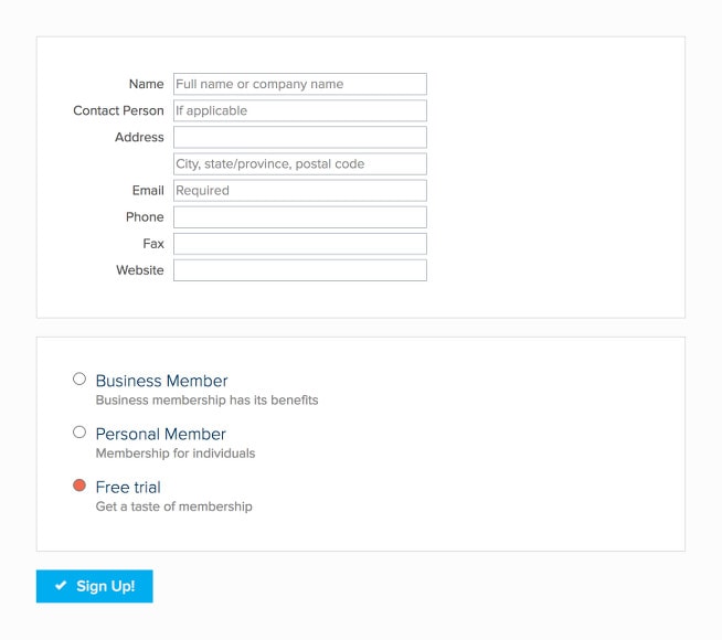 Member Sign Up