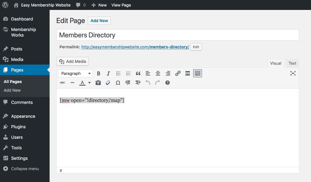 WordPress shortcode