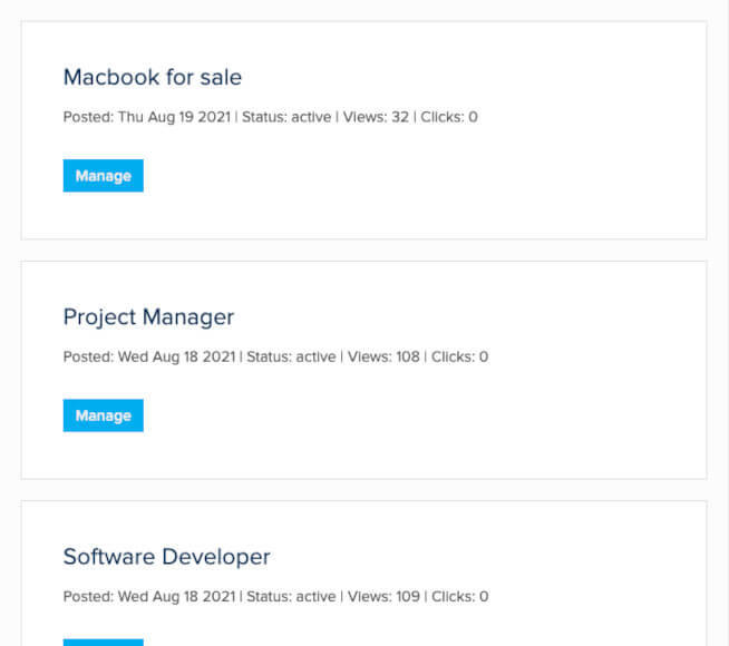 Manage Listings